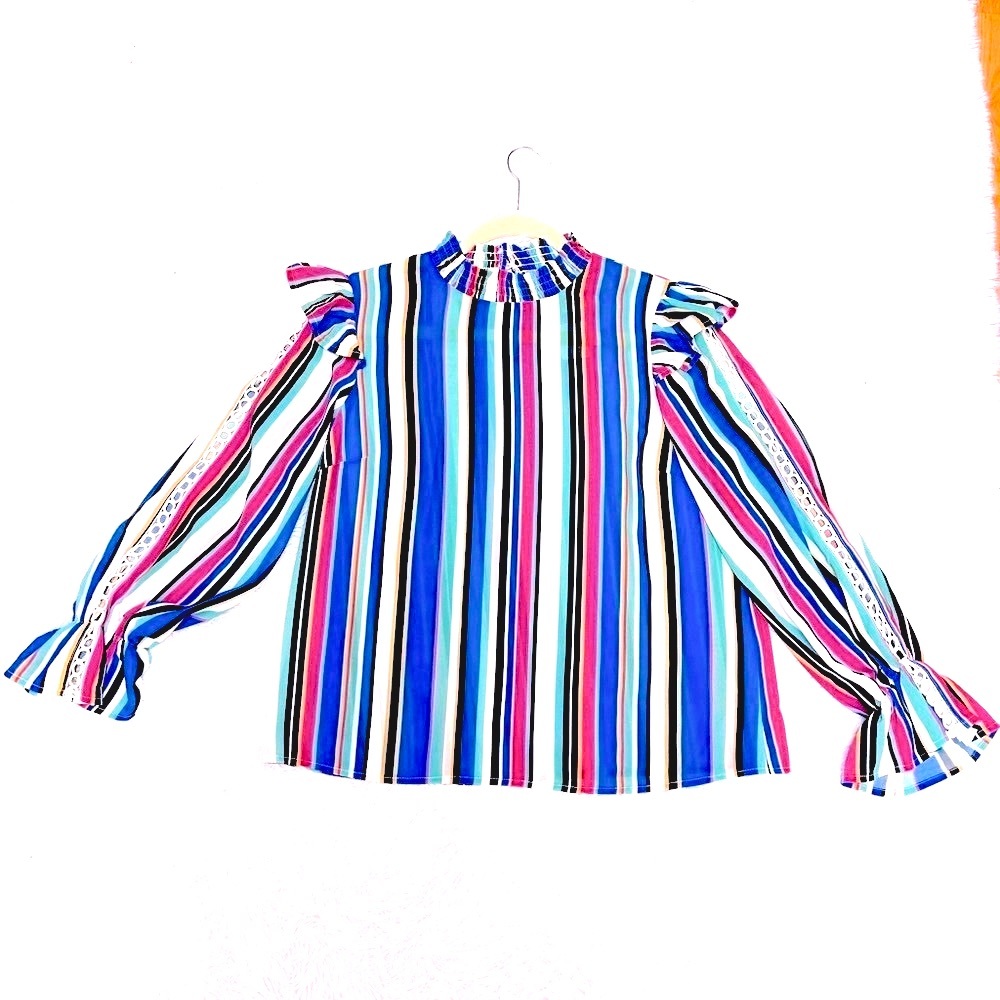 NWT. Flying Tomato Striped Blouse Size Medium - Picture 2 of 8